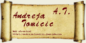 Andreja Tomičić vizit kartica